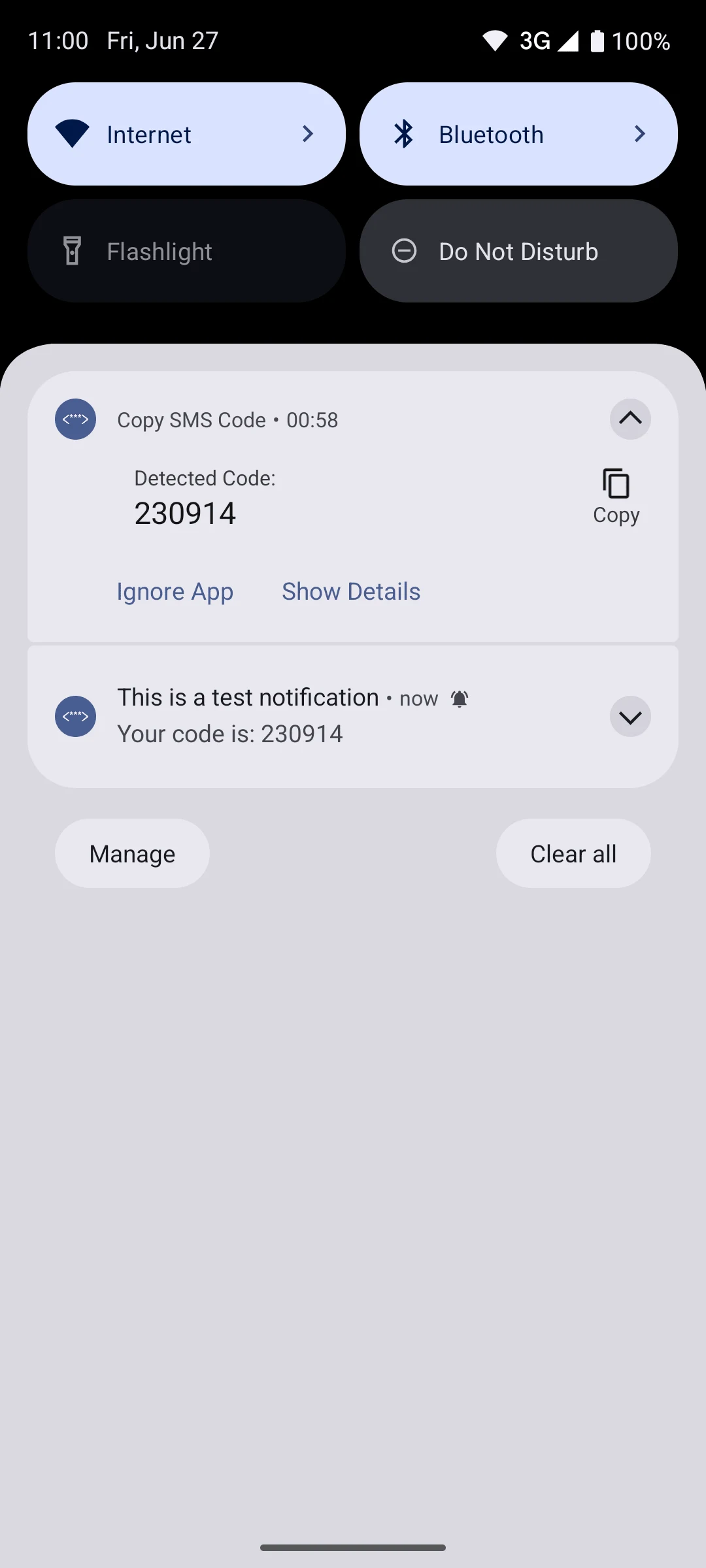 Copy SMS Code - OTP Helper screenshot